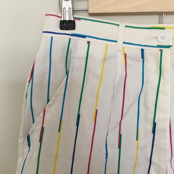 VTG 80s Hunter’s Glen Rainbow Striped Shorts Sz 9/10 High Waisted NOS Japan Made - Picture 4 of 16